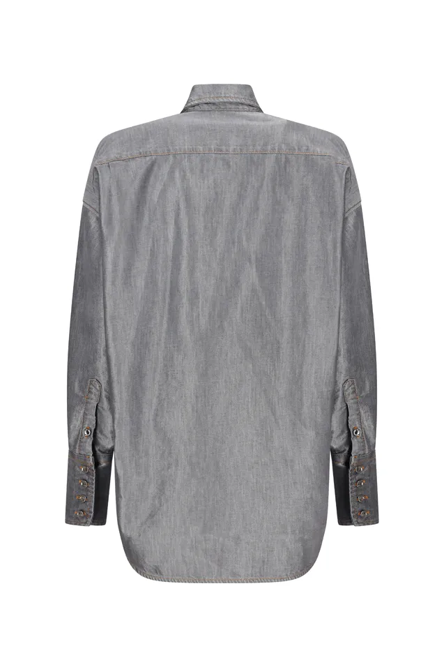 Carla Lurex Denim Oversized Shirt