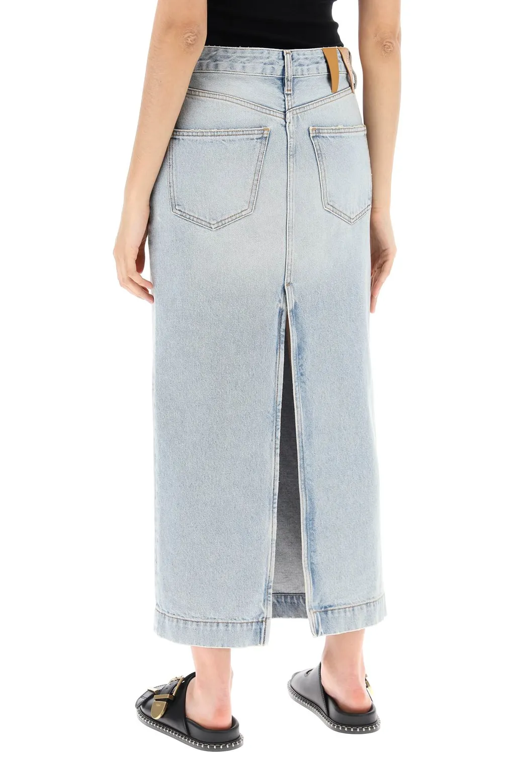 Mid-Length Denim Half-Length Skirt