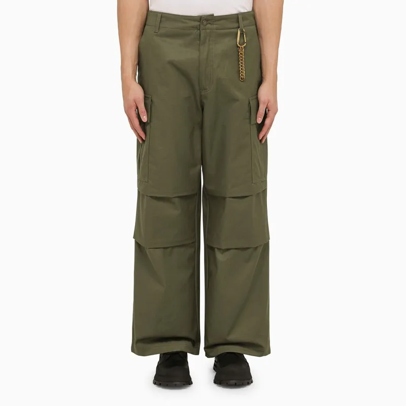 Twill Wide-Leg Trousers