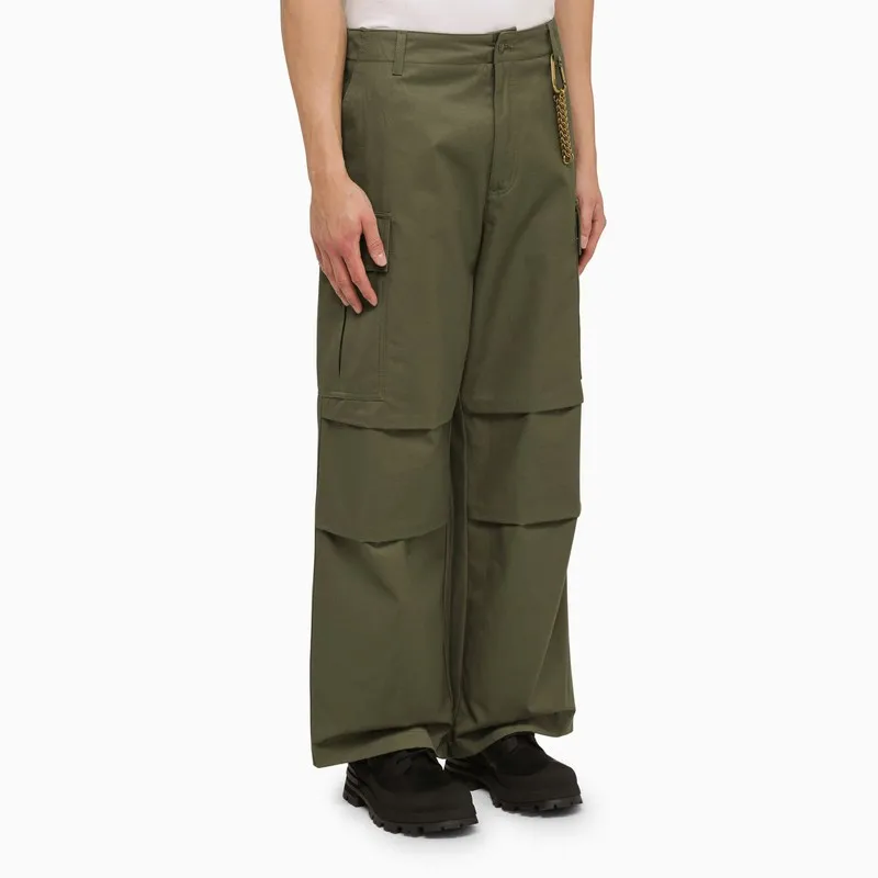 Twill Wide-Leg Trousers