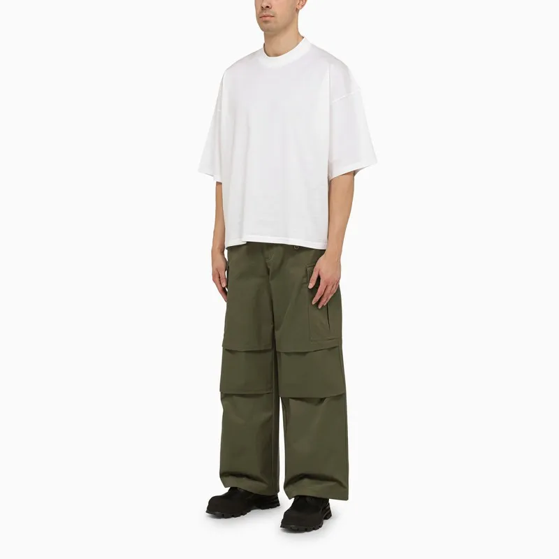 Twill Wide-Leg Trousers