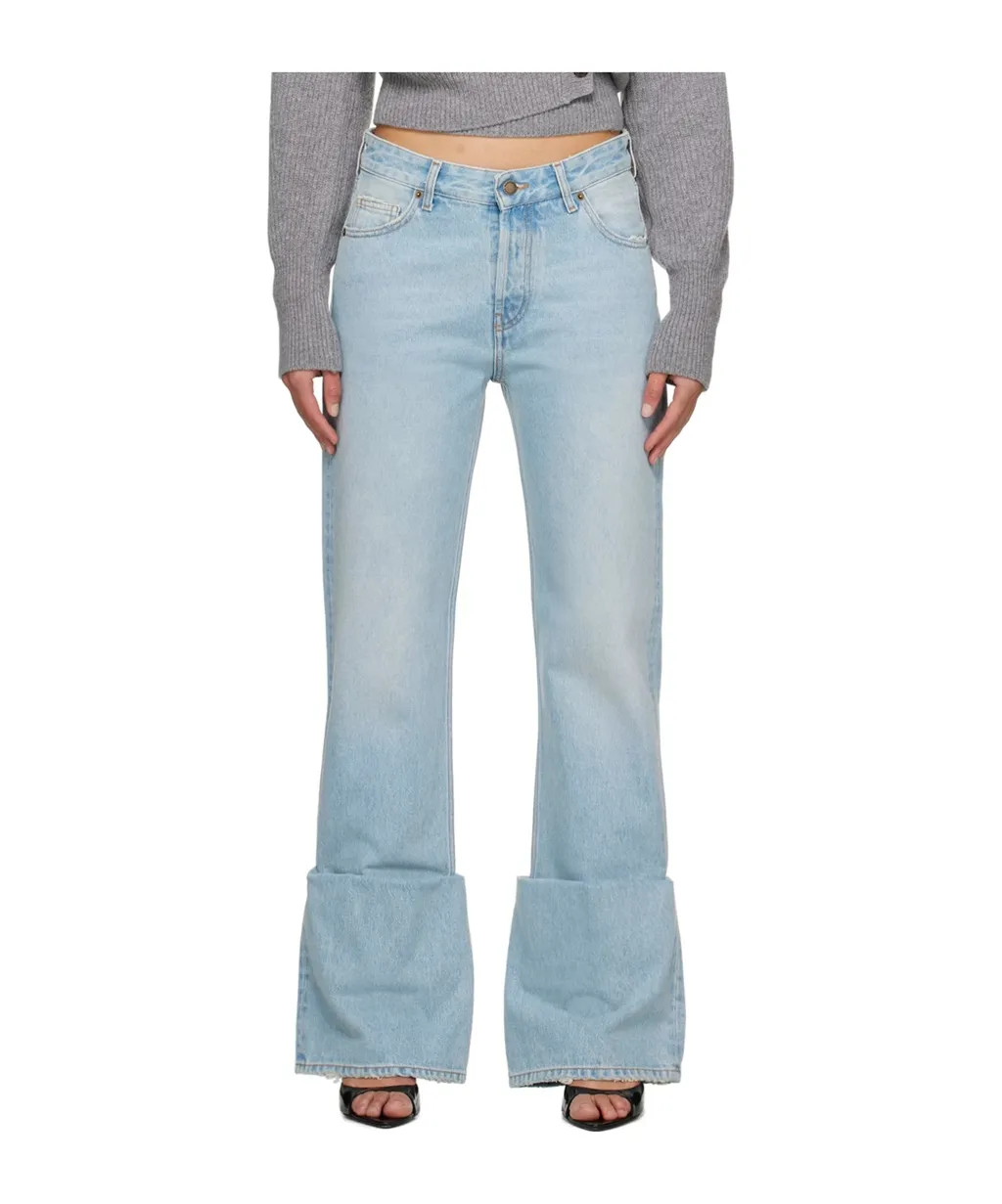 Denim Trousers With Belt Loops