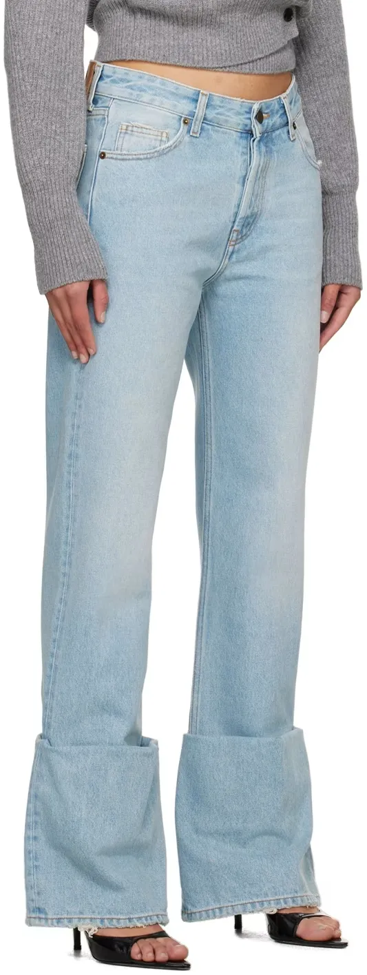 Denim Trousers With Belt Loops