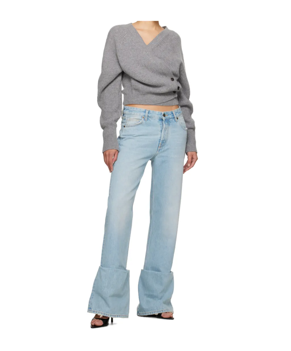 Denim Trousers With Belt Loops