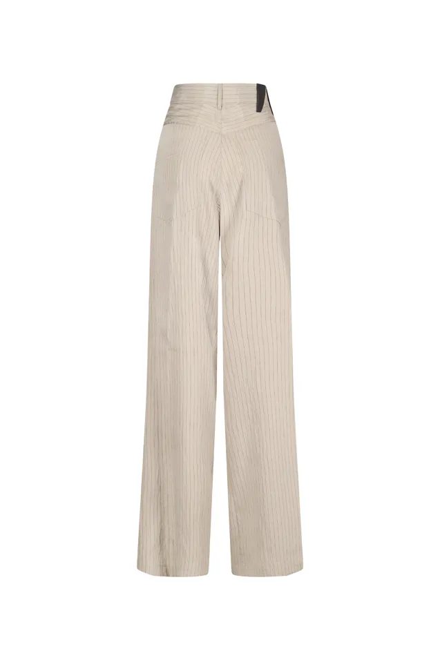 Pinstriped Wide-Leg Trousers