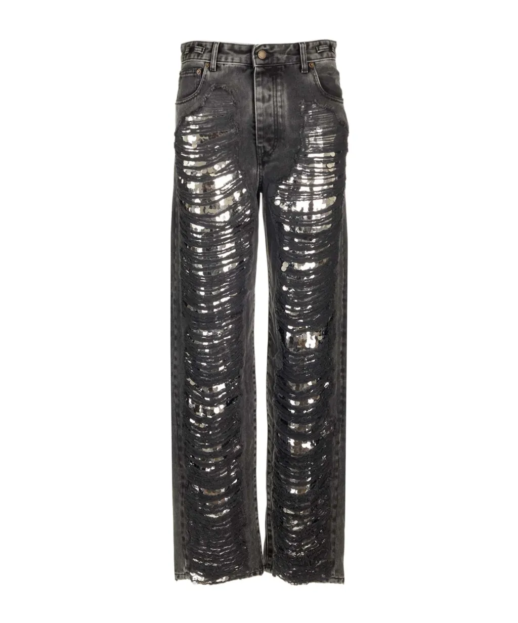Karen Distressed Sequin Jeans