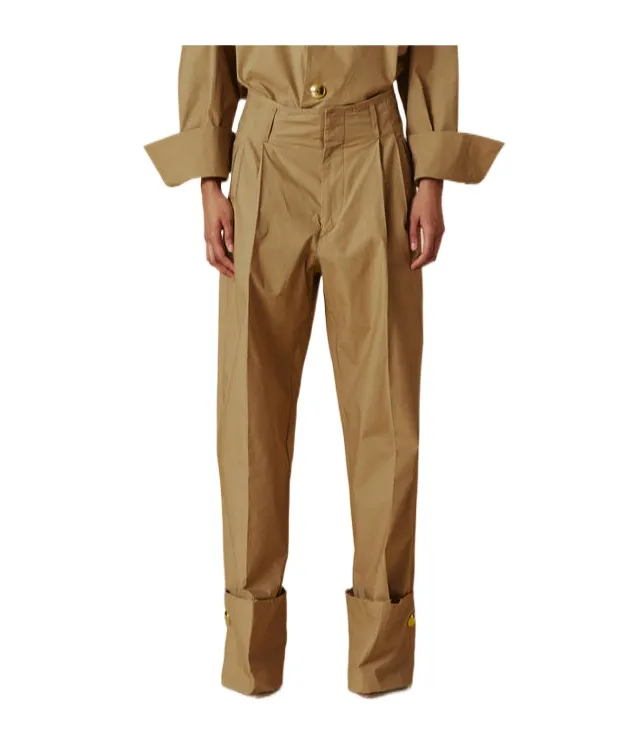Cropped Pleated Pants