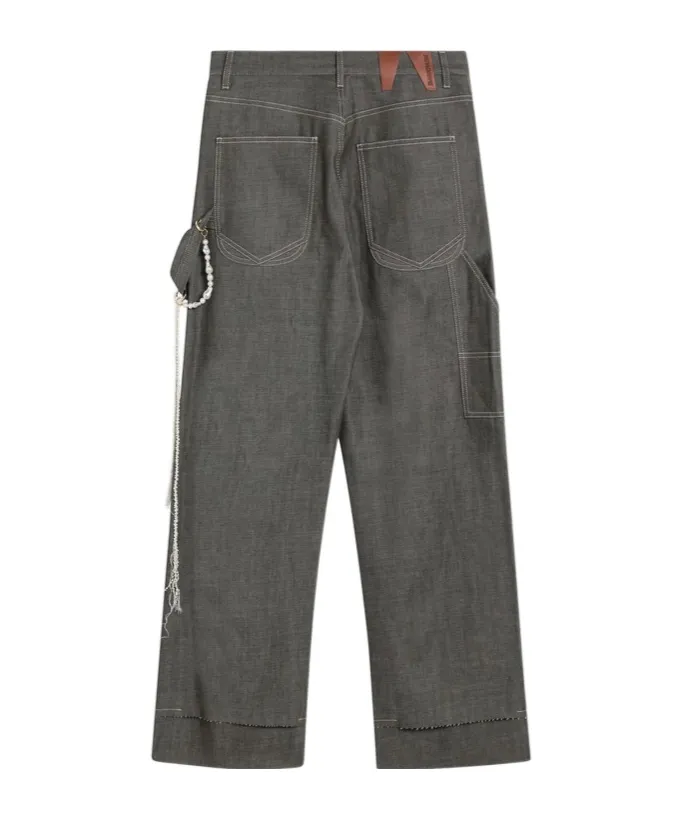 Lisa Chain Adorned Loose Fit Carpenter Jeans