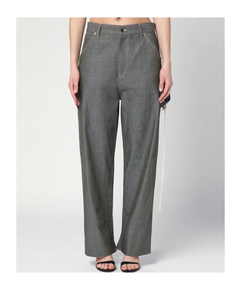Lisa Chain Adorned Loose Fit Carpenter Jeans
