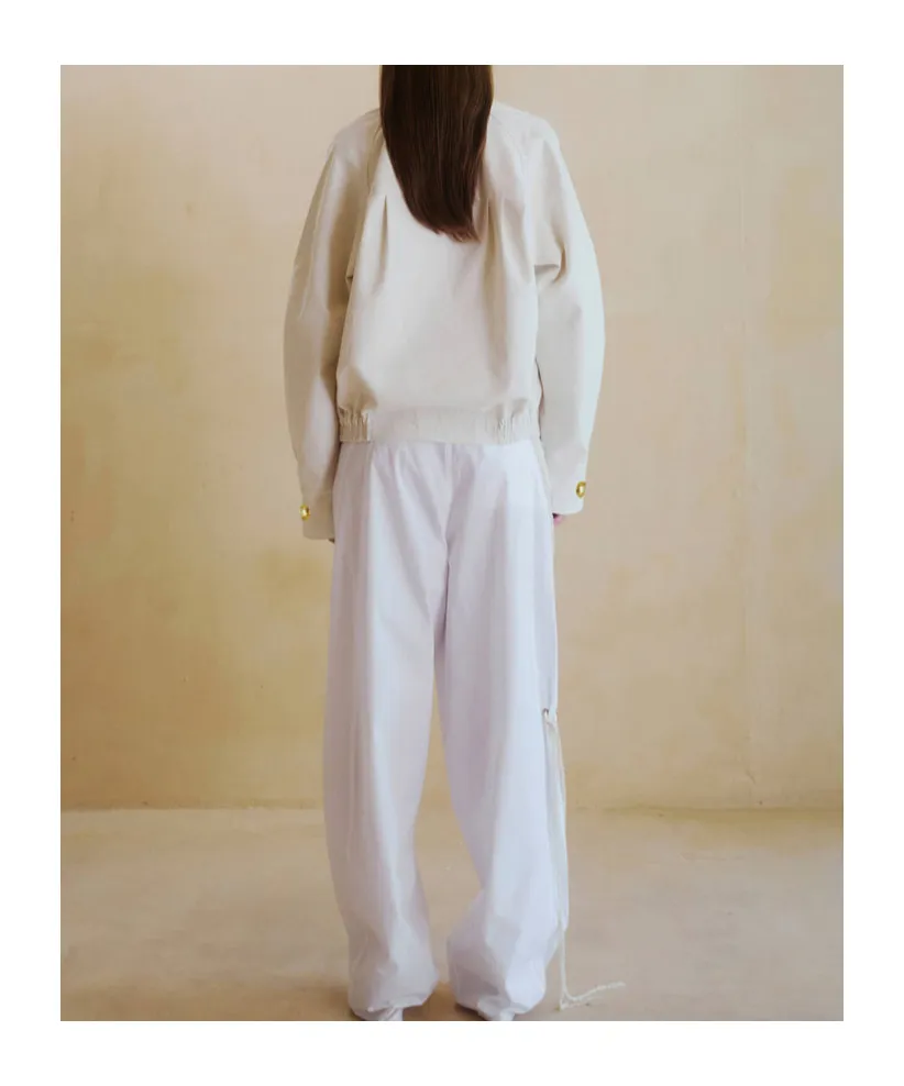 High-Neck Button-Detail Jacket
