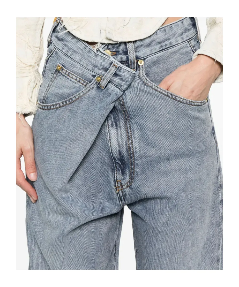 Ines Fold Over Denim Jeans