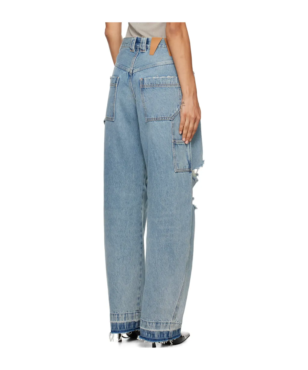 Audrey Barrel Leg Distressed Carpenter Jeans