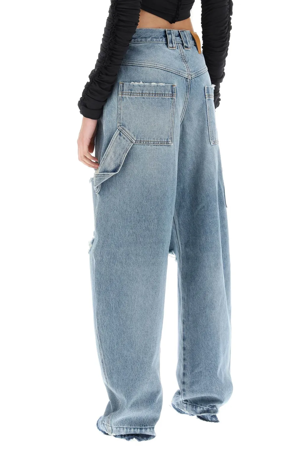 Audrey Barrel Leg Distressed Carpenter Jeans