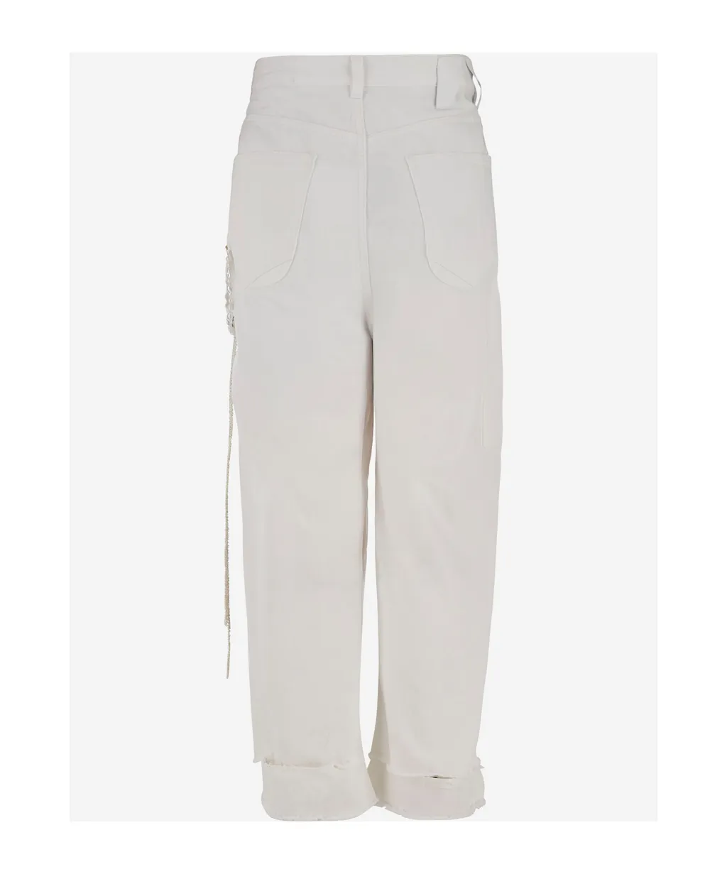 Darkpark Lisa Chain Adorned Loose Fit Carpenter Denim Jeans