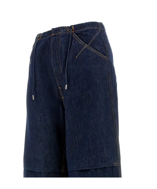 Daisy Contrast Stitched Drawstring Jeans