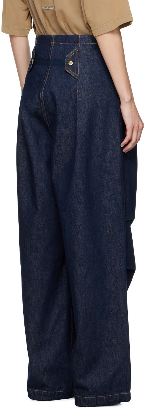 Daisy Contrast Stitched Drawstring Jeans