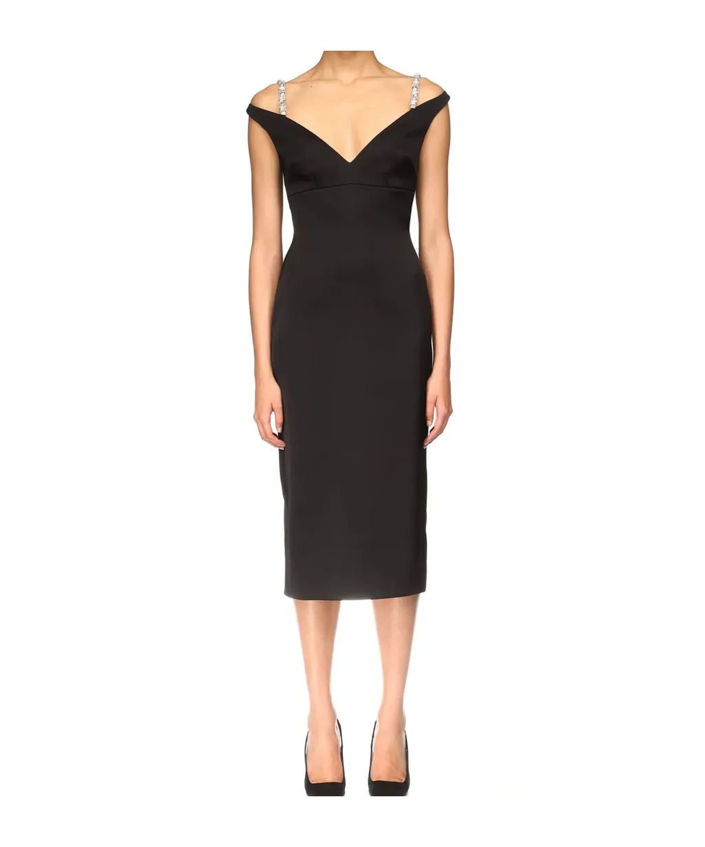 Crystal Strap Midi Dress