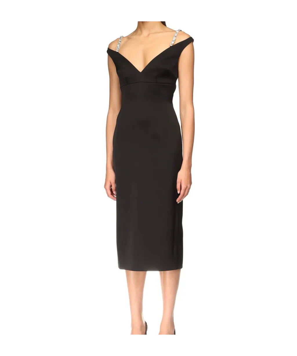 Crystal Strap Midi Dress