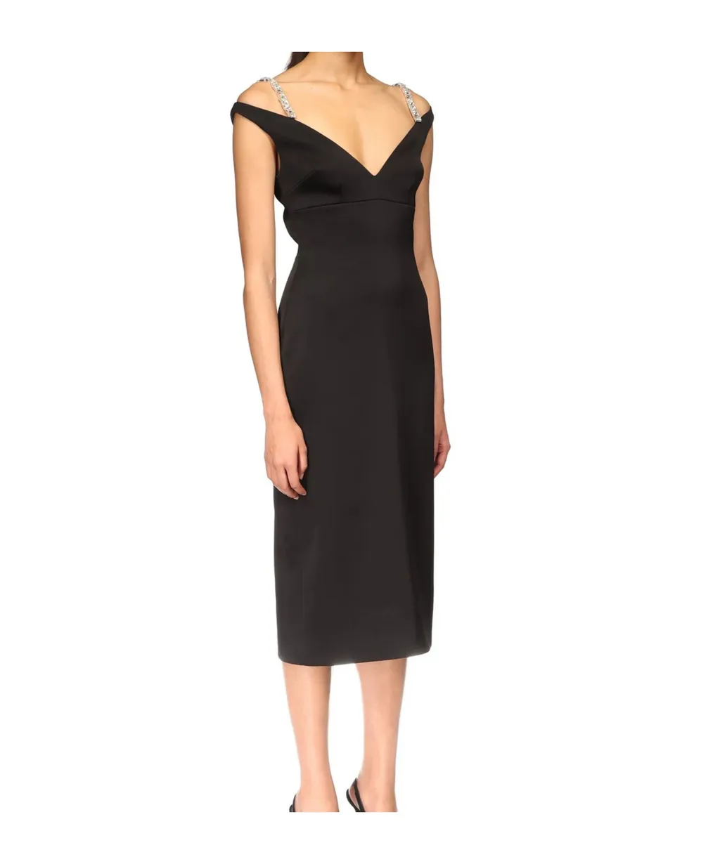 Crystal Strap Midi Dress