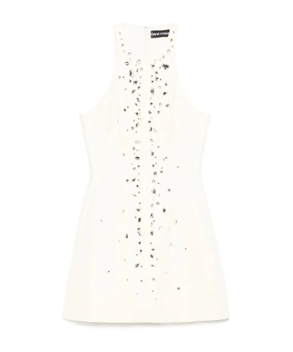 Crystal-Embroidered Mini Dress