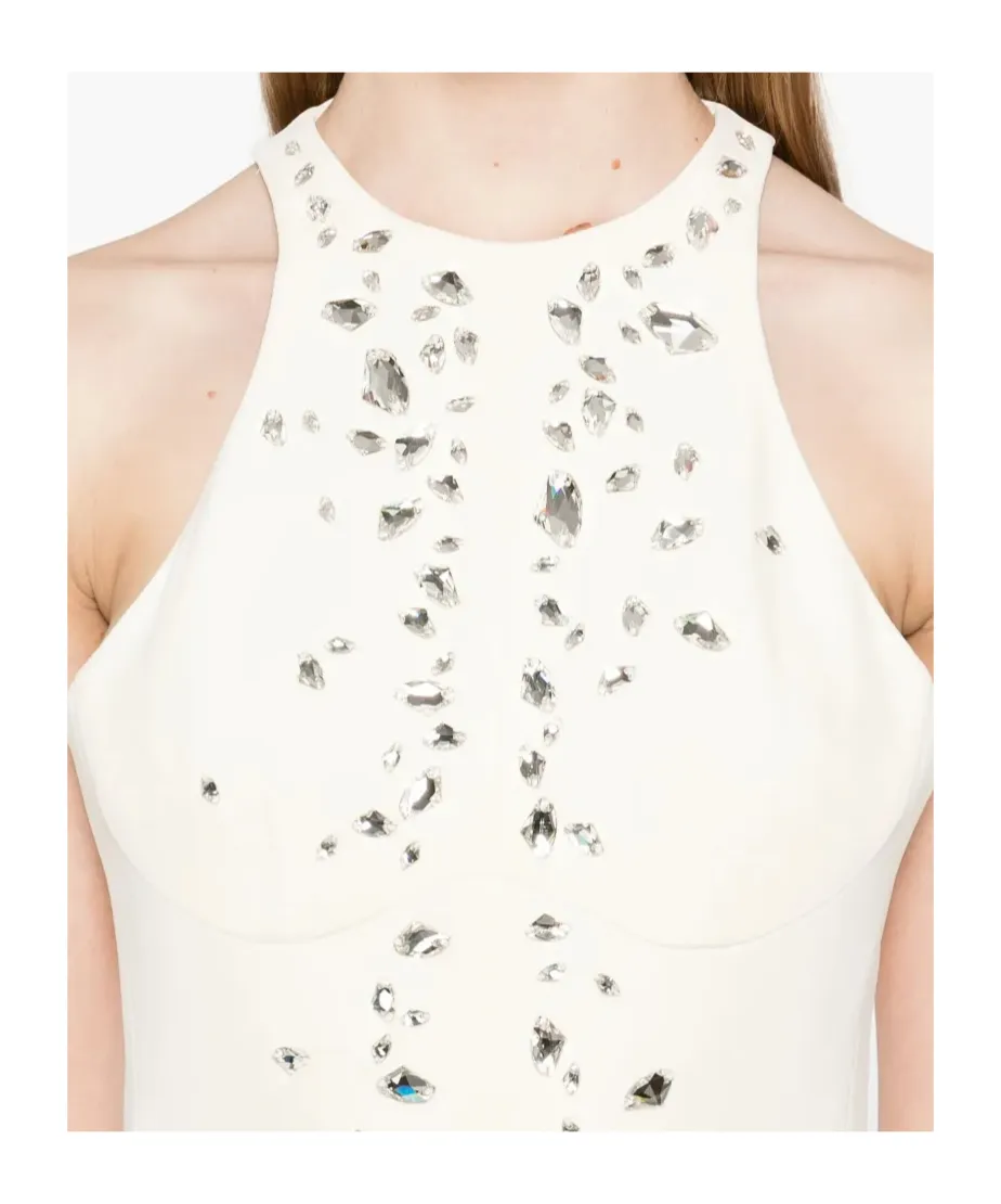 Crystal-Embroidered Mini Dress