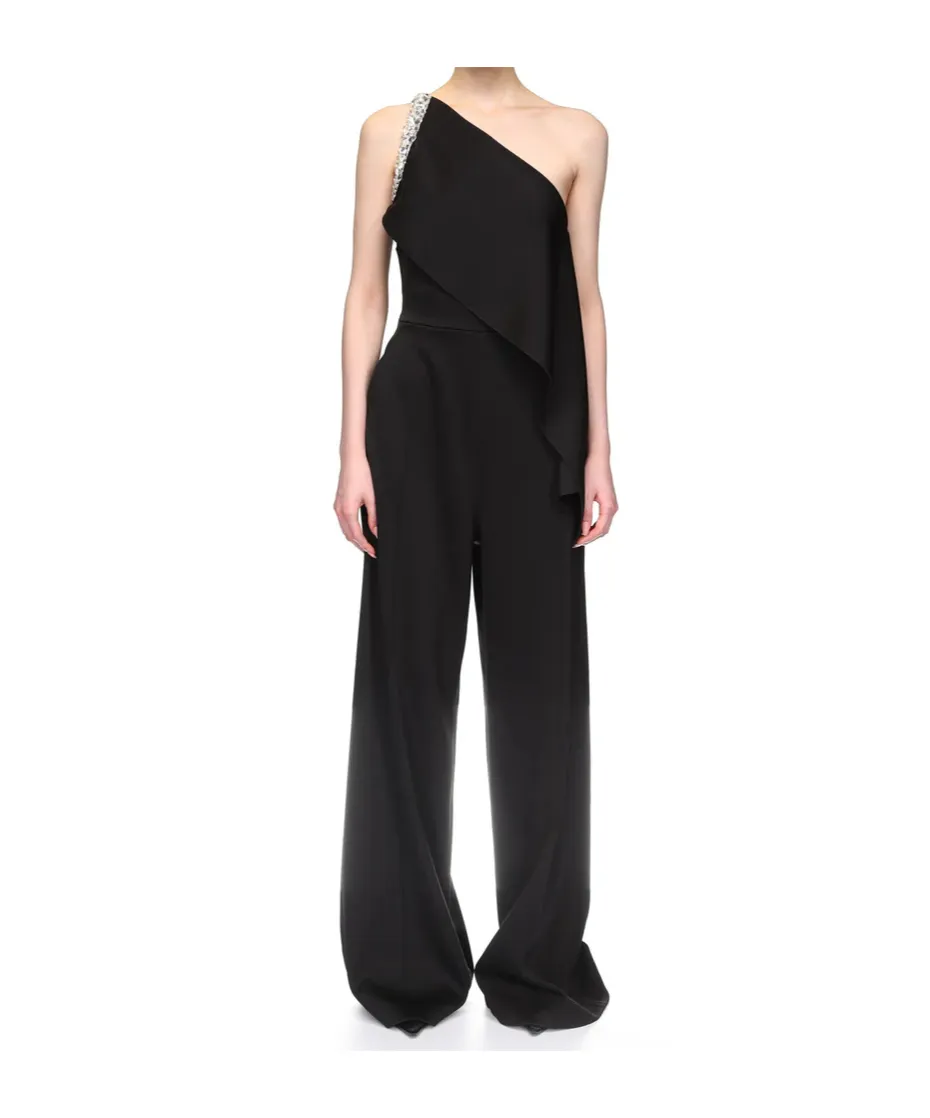 Crystal Claw Embellished Draped Jumpsuit