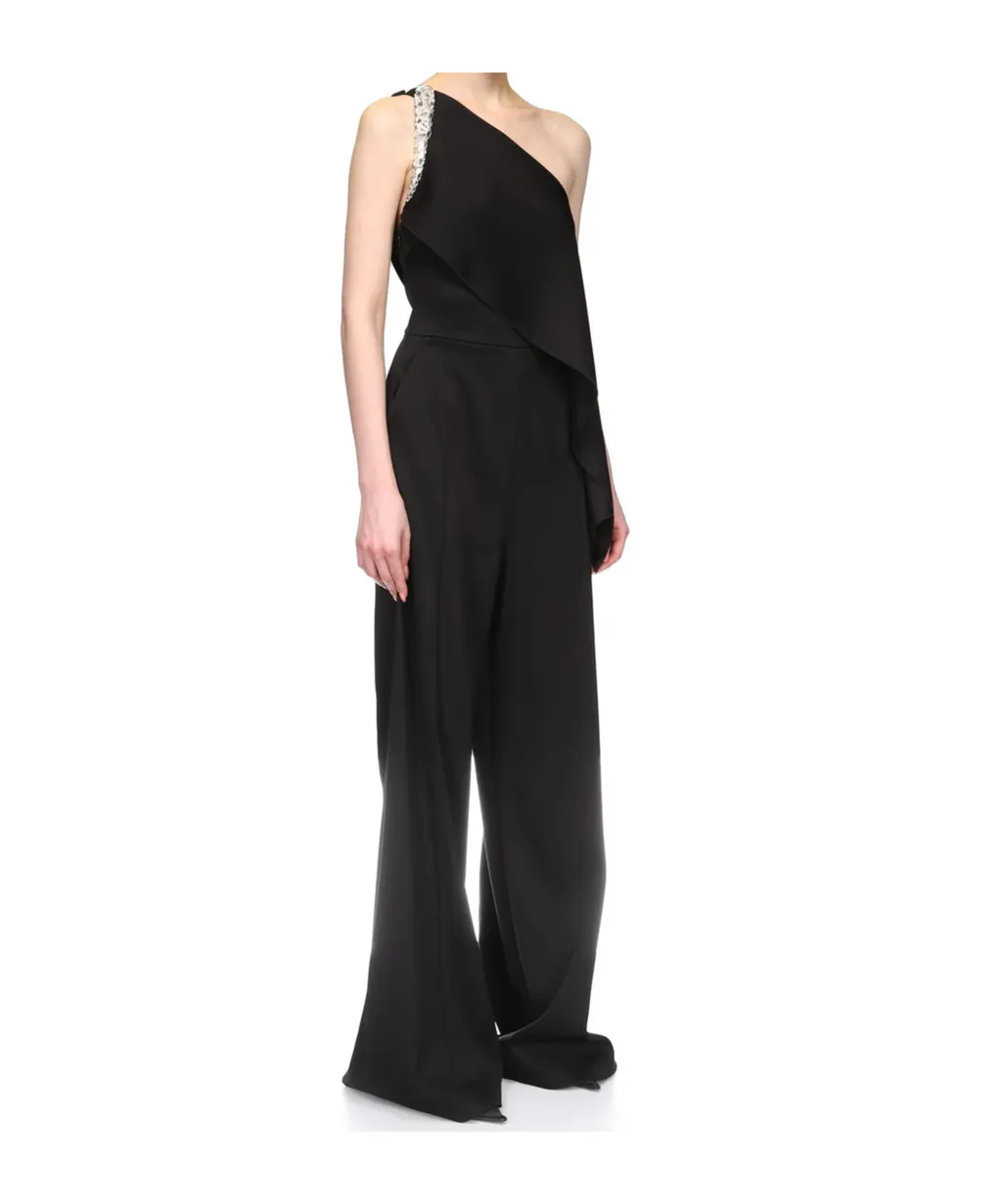 Crystal Claw Embellished Draped Jumpsuit
