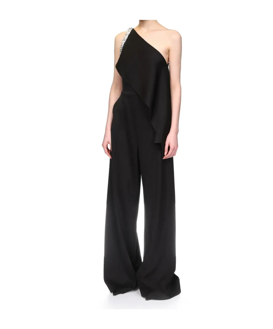 Crystal Claw Embellished Draped Jumpsuit