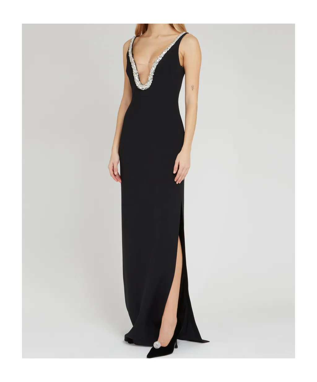Embellished V-Neck Dress