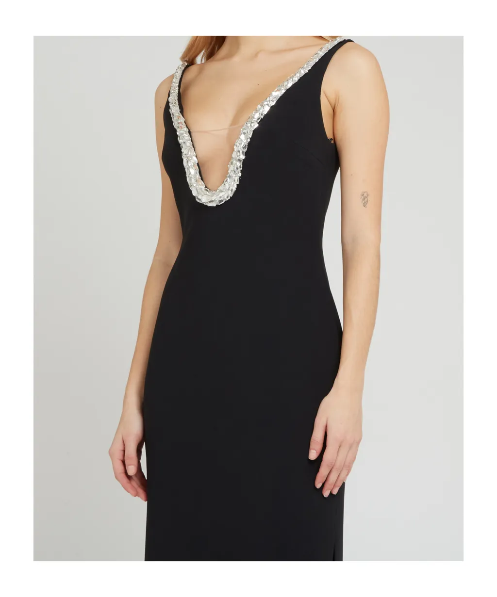 Embellished V-Neck Dress