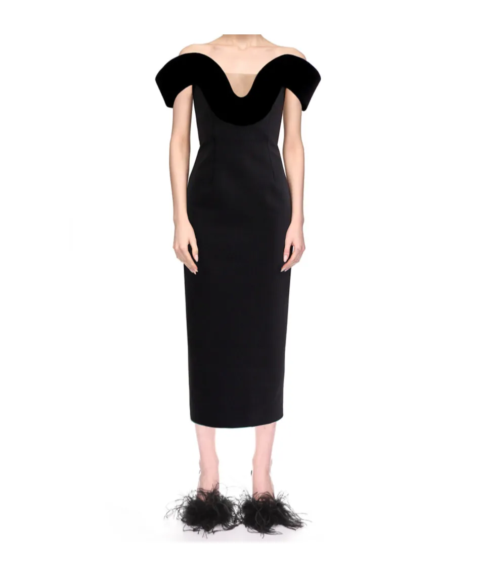 Off-Shoulder Midi Dress