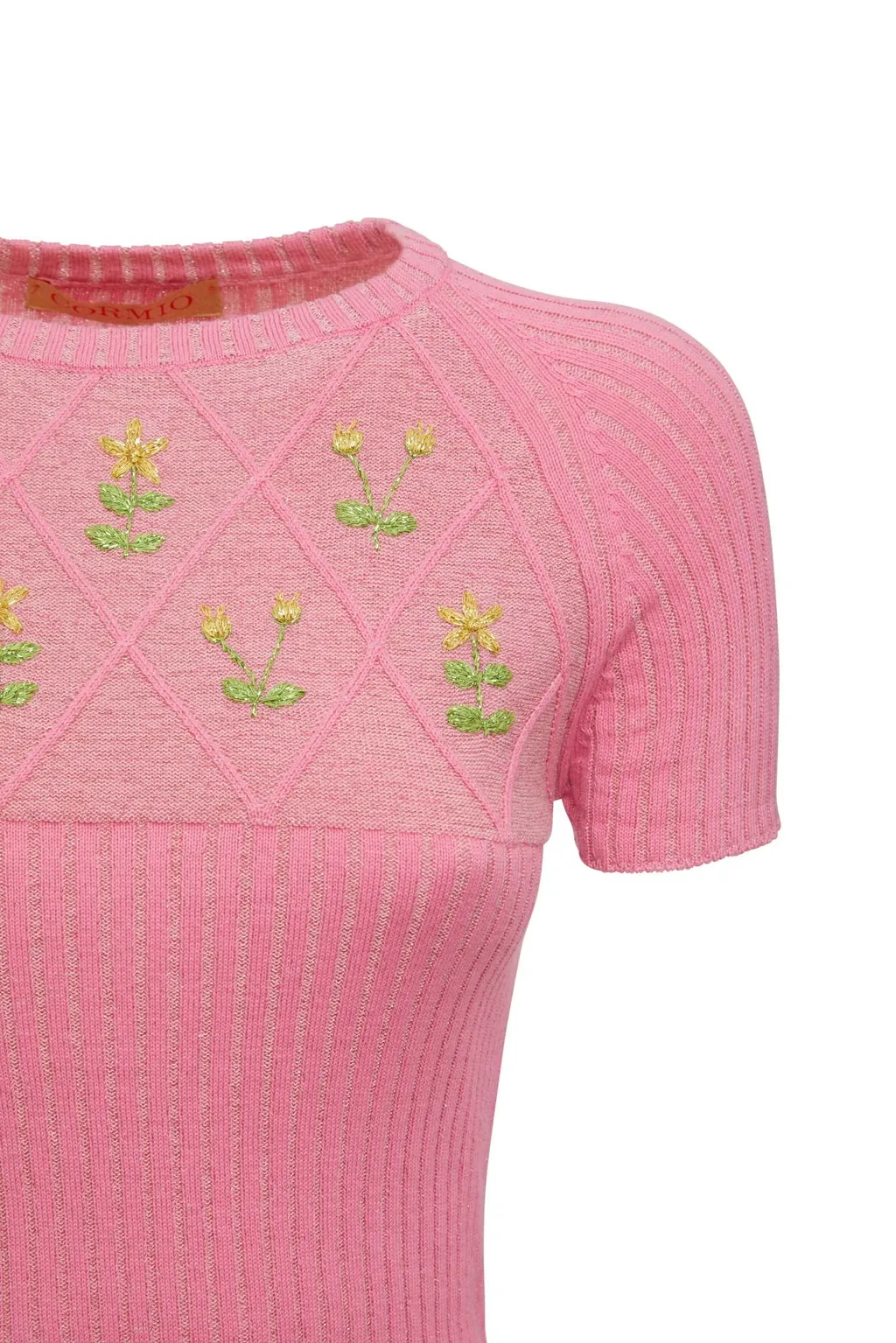 Floral Embroidered Crewneck Top