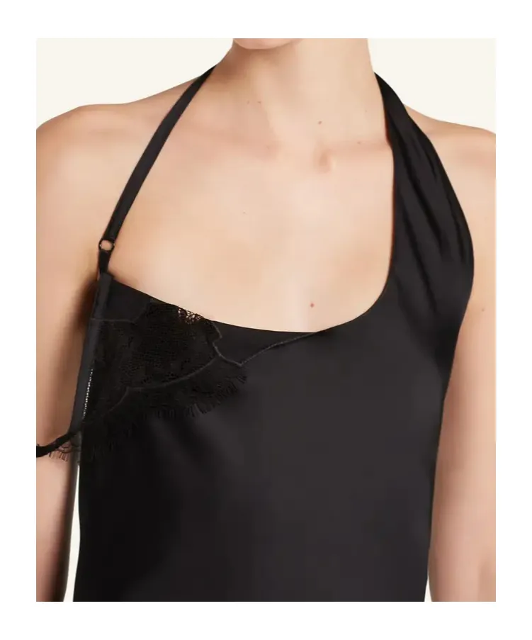 Asymmetrical Lace-Trimmed Dress