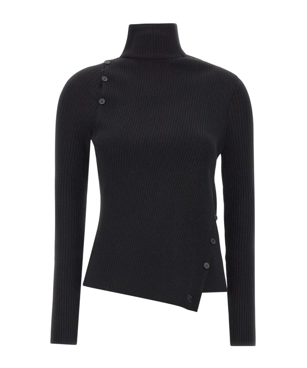 High-Neck Long-Sleeved Sweater