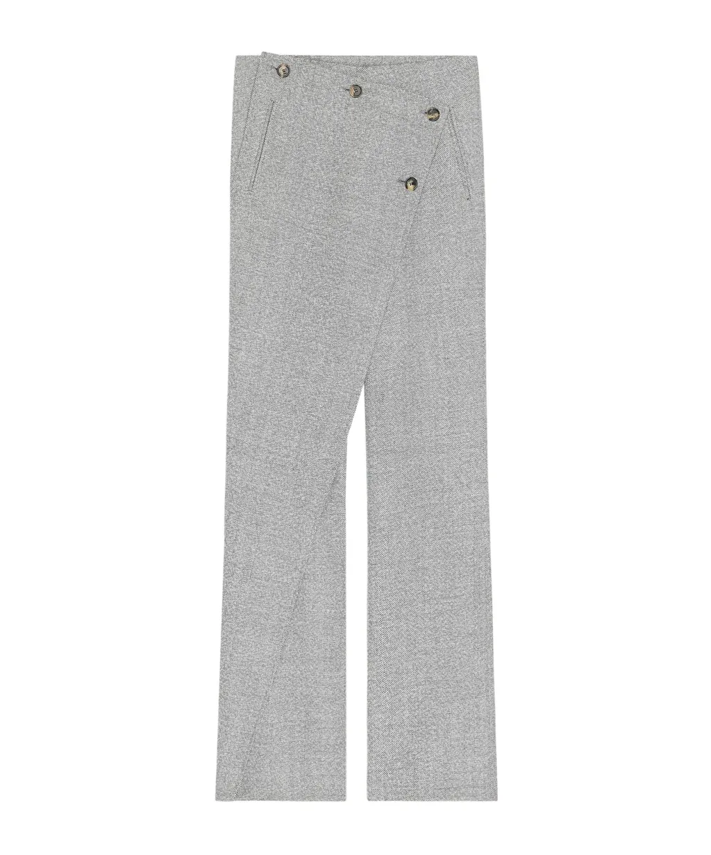 Oblique Button Trousers