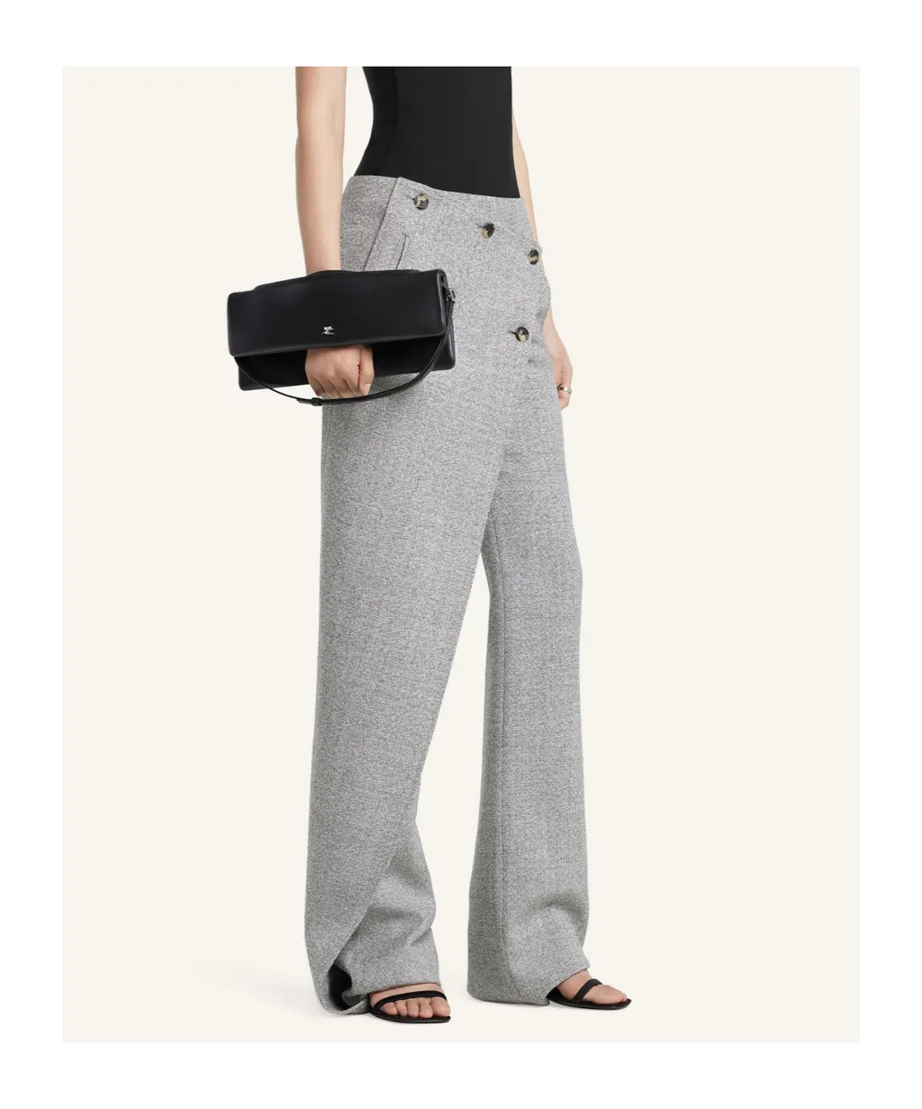Oblique Button Trousers