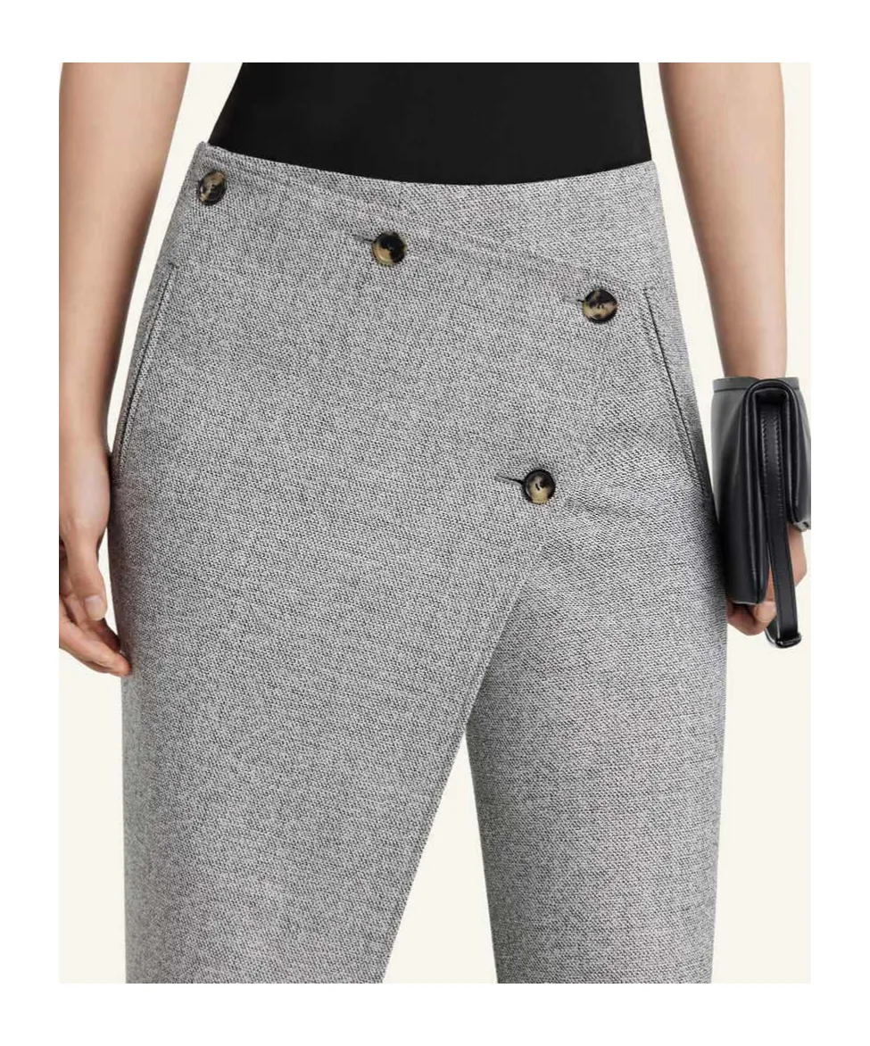Oblique Button Trousers