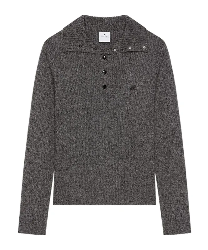 Ribbed Wool Polo