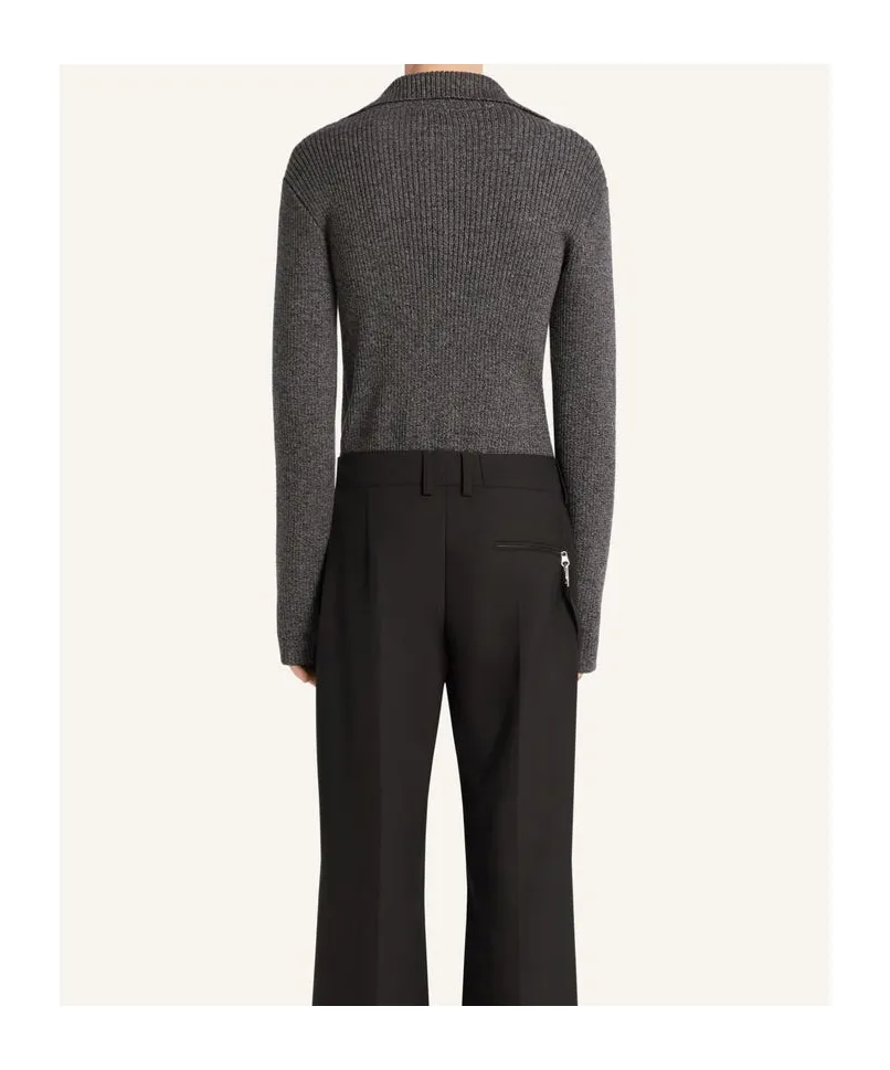 Ribbed Wool Polo