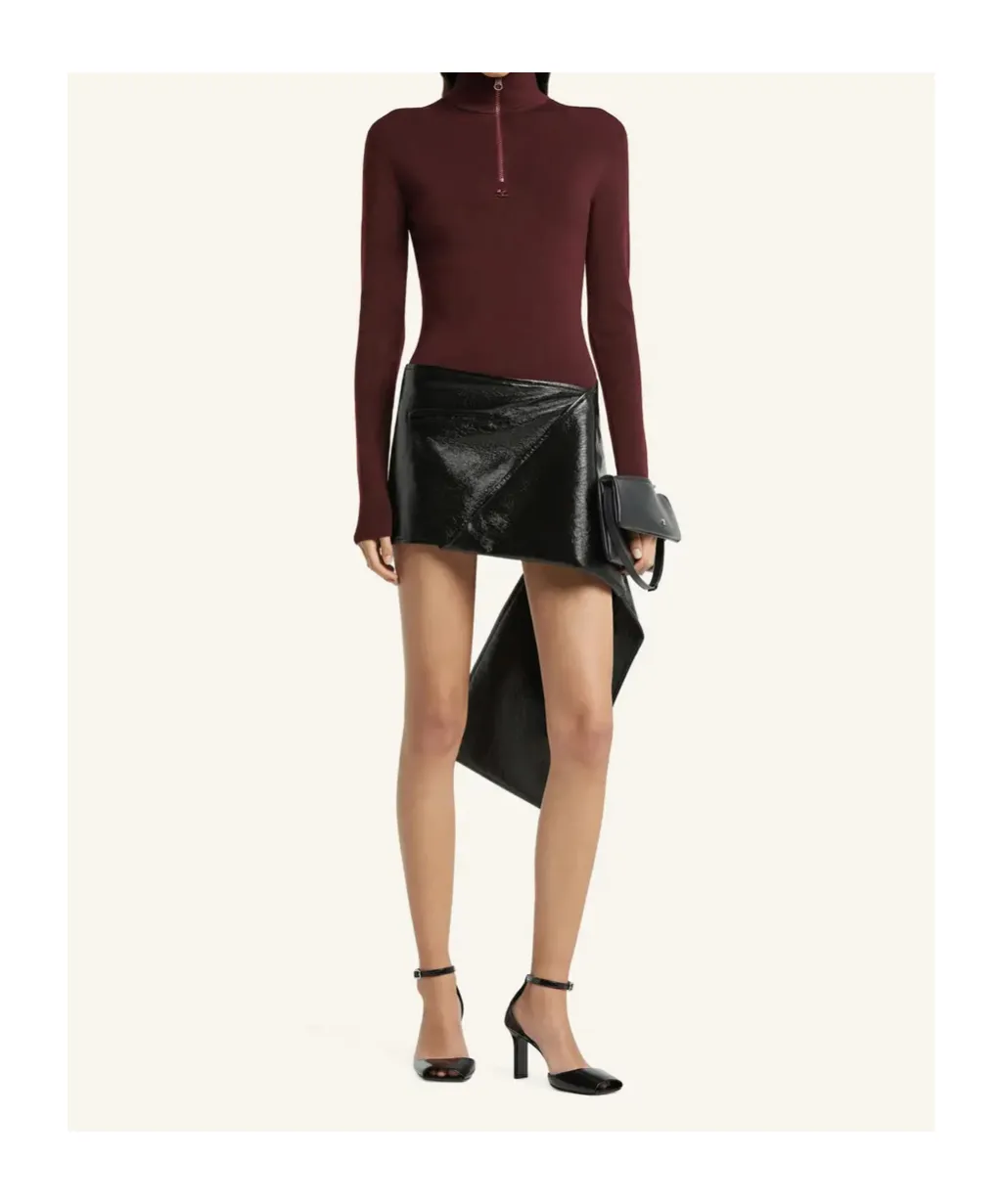 Zipped Mock-Neck Sweater