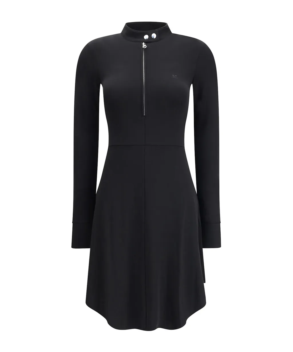 Biker Crepe Jersey Zipped Dress