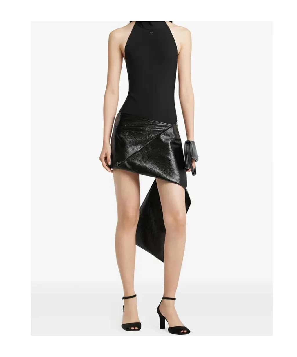 Fold Vinyl Mini Skirt