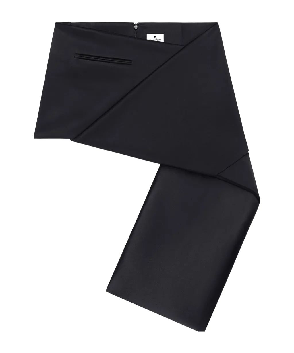 Folded Satin Mini Skirt