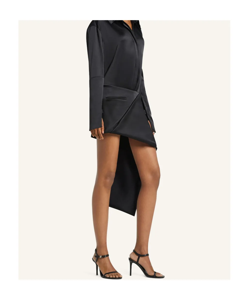 Folded Satin Mini Skirt