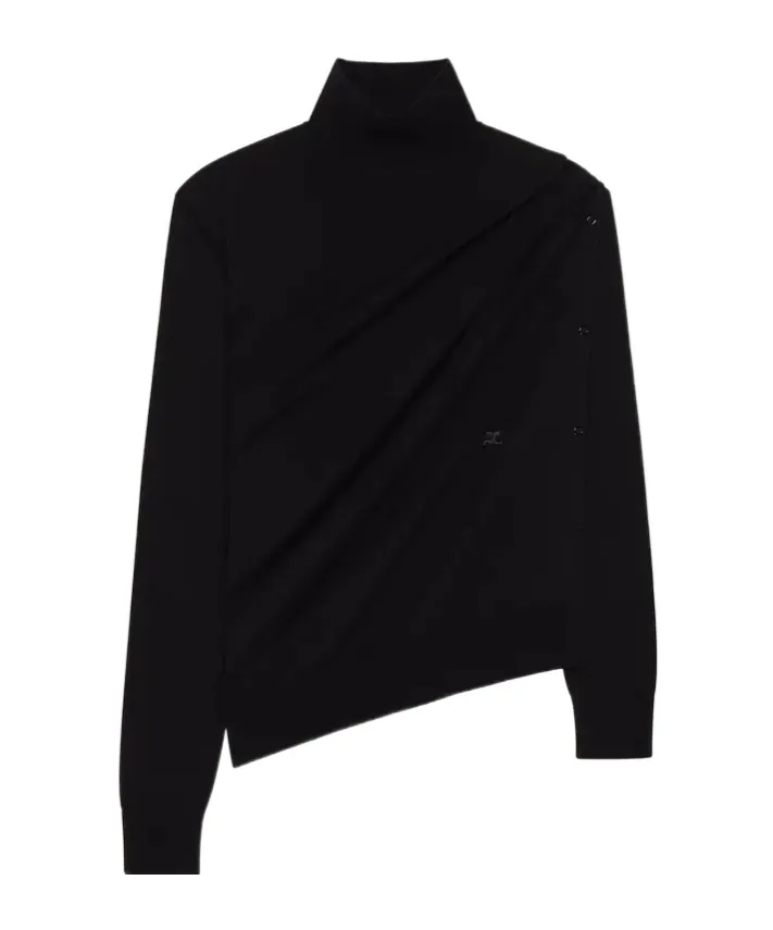 Asymmetric Turtleneck Sweater