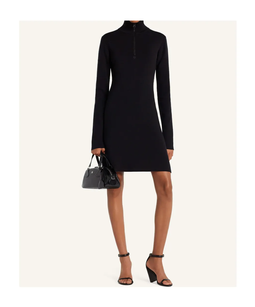 Zip-Closure Jersey Dress