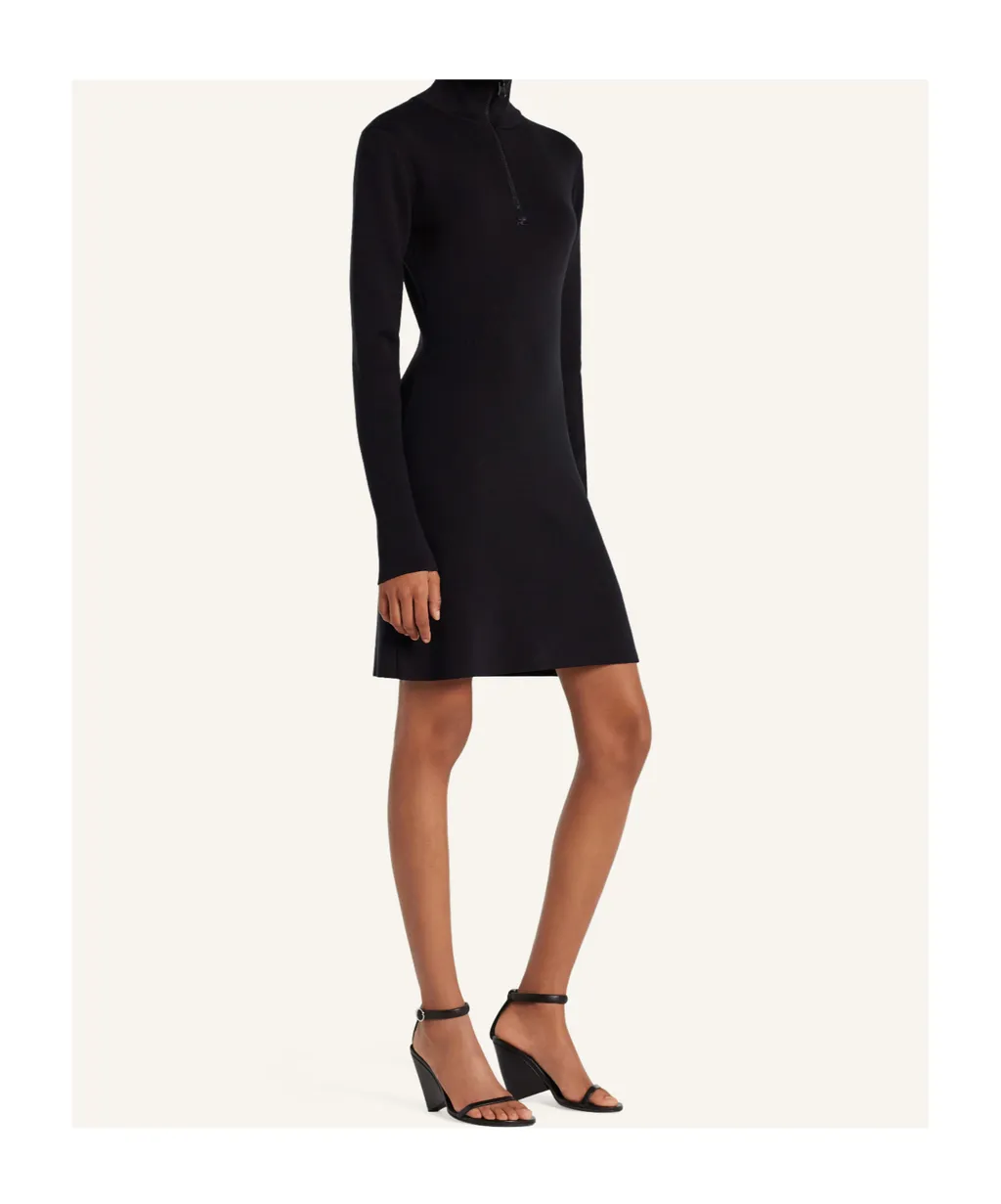 Zip-Closure Jersey Dress