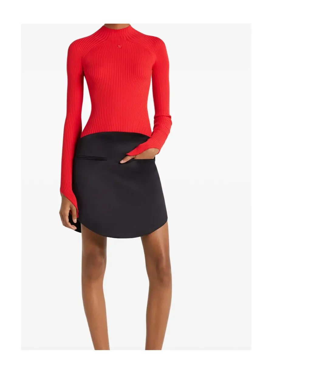 High-Neck Ribbed-Knit Jumper