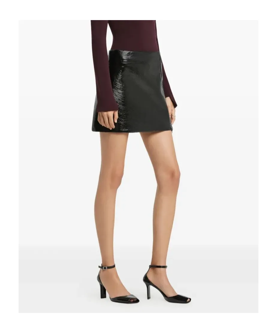 A-Line Shaped Vinyl Mini Skirt
