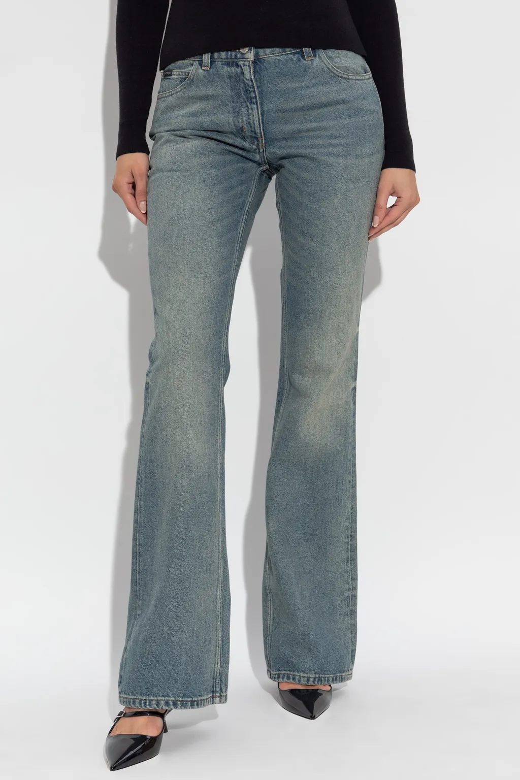 Belt Loop Denim Trousers